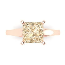 Solitaire Engagement Ring for Women - 2.5ct Natural Morganite in 18K Rose Gold Promise Ring