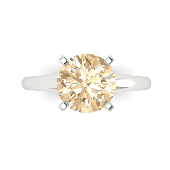 Solitaire Engagement Ring for Women - 2.5ct Natural Morganite in 18K White Gold Promise Ring