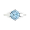 thumbnail image 1 of Solitaire Engagement Ring for Women - 2.5ct Natural Swiss Blue Topaz in 14K White Gold Promise Ring, 1 of 6