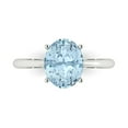 thumbnail image 1 of Solitaire Engagement Ring for Women - 2.5ct Natural Swiss Blue Topaz in 14K White Gold Promise Ring, 1 of 6