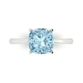 thumbnail image 1 of Solitaire Engagement Ring for Women - 2.5ct Natural Swiss Blue Topaz in 18K White Gold Promise Ring, 1 of 6