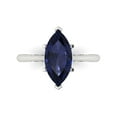 thumbnail image 1 of Solitaire Engagement Ring for Women - 2.5ct Simulated Blue Sapphire in 14K White Gold Promise Ring, 1 of 6