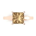 thumbnail image 1 of Solitaire Engagement Ring for Women - 2.5ct Simulated Champagne Diamond in 14K Rose Gold Promise Ring, 1 of 8