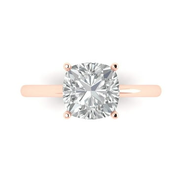 Solitaire Engagement Ring for Women - 2.5ct Simulated Diamond in 18K Rose Gold Promise Ring