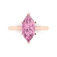 thumbnail image 1 of Solitaire Engagement Ring for Women - 2.5ct Simulated Pink Diamond in 14K Rose Gold Promise Ring, 1 of 6