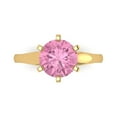 thumbnail image 1 of Solitaire Engagement Ring for Women - 2.5ct Simulated Pink Diamond in 14K Yellow Gold Promise Ring, 1 of 6