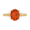 thumbnail image 1 of Solitaire Engagement Ring for Women - 2.5ct Simulated Red Diamond in 14K Yellow Gold Promise Ring, 1 of 6