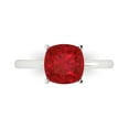 thumbnail image 1 of Solitaire Engagement Ring for Women - 2.5ct Simulated Ruby in 14K White Gold Promise Ring, 1 of 6