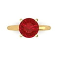 thumbnail image 1 of Solitaire Engagement Ring for Women - 2.5ct Simulated Ruby in 14K Yellow Gold Promise Ring, 1 of 6