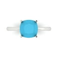 thumbnail image 1 of Solitaire Engagement Ring for Women - 2.5ct Simulated Turquoise in 14K White Gold Promise Ring, 1 of 6