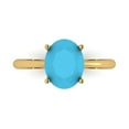 thumbnail image 1 of Solitaire Engagement Ring for Women - 2.5ct Simulated Turquoise in 14K Yellow Gold Promise Ring, 1 of 6