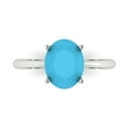 thumbnail image 1 of Solitaire Engagement Ring for Women - 2.5ct Simulated Turquoise in 18K White Gold Promise Ring, 1 of 6