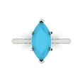 thumbnail image 1 of Solitaire Engagement Ring for Women - 2.5ct Simulated Turquoise in 18K White Gold Promise Ring, 1 of 6
