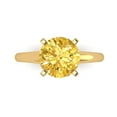 thumbnail image 1 of Solitaire Engagement Ring for Women - 2.5ct Simulated Yellow Diamond in 14K Yellow Gold Promise Ring, 1 of 6