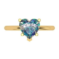 Solitaire Engagement Ring for Women - 2ct Blue Moissanite in 18K Yellow Gold Promise Ring