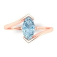 thumbnail image 1 of Solitaire Engagement Ring for Women - 2ct Natural Aquamarine in 18K Rose Gold Promise Ring, 1 of 6