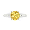 thumbnail image 1 of Solitaire Engagement Ring for Women - 2ct Natural Citrine in 14K White Gold Promise Ring, 1 of 6