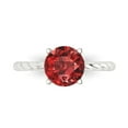 thumbnail image 1 of Solitaire Engagement Ring for Women - 2ct Natural Garnet in 14K White Gold Promise Ring, 1 of 6