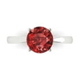 thumbnail image 1 of Solitaire Engagement Ring for Women - 2ct Natural Garnet in 14K White Gold Promise Ring, 1 of 6