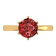 thumbnail image 1 of Solitaire Engagement Ring for Women - 2ct Natural Garnet in 14K Yellow Gold Promise Ring, 1 of 6