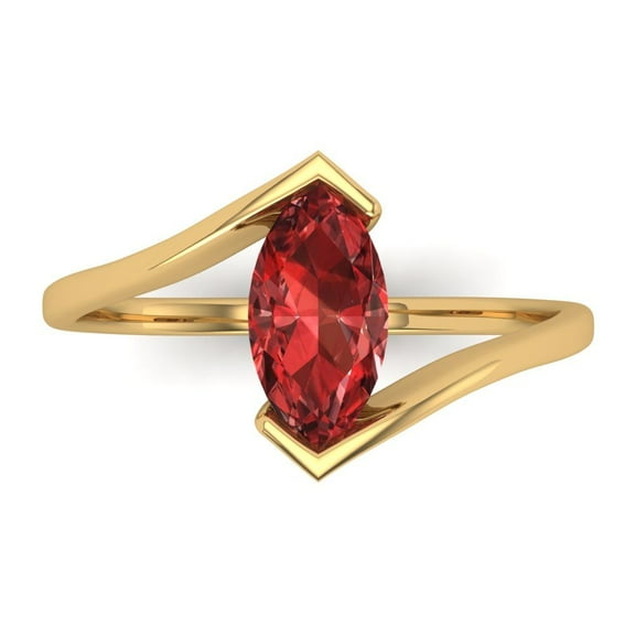 Solitaire Engagement Ring for Women - 2ct Natural Garnet in 18K Yellow Gold Promise Ring