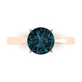 thumbnail image 1 of Solitaire Engagement Ring for Women - 2ct Natural London Blue Topaz in 14K Rose Gold Promise Ring, 1 of 8