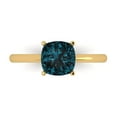 thumbnail image 1 of Solitaire Engagement Ring for Women - 2ct Natural London Blue Topaz in 14K Yellow Gold Promise Ring, 1 of 6