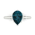 thumbnail image 1 of Solitaire Engagement Ring for Women - 2ct Natural London Blue Topaz in 18K White Gold Promise Ring, 1 of 6