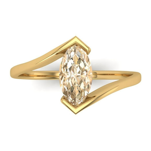 Solitaire Engagement Ring for Women - 2ct Natural Morganite in 14K Yellow Gold Promise Ring