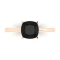 thumbnail image 1 of Solitaire Engagement Ring for Women - 2ct Natural Onyx in 18K Rose Gold Promise Ring, 1 of 6