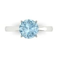 thumbnail image 1 of Solitaire Engagement Ring for Women - 2ct Natural Sky Blue Topaz in 14K White Gold Promise Ring, 1 of 8