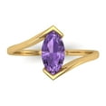 thumbnail image 1 of Solitaire Engagement Ring for Women - 2ct Simulated Alexandrite in 14K Yellow Gold Promise Ring, 1 of 6