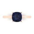 thumbnail image 1 of Solitaire Engagement Ring for Women - 2ct Simulated Blue Sapphire in 14K Rose Gold Promise Ring, 1 of 6