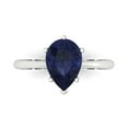 thumbnail image 1 of Solitaire Engagement Ring for Women - 2ct Simulated Blue Sapphire in 14K White Gold Promise Ring, 1 of 7