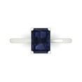 thumbnail image 1 of Solitaire Engagement Ring for Women - 2ct Simulated Blue Sapphire in 14K White Gold Promise Ring, 1 of 6