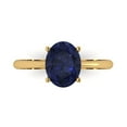 thumbnail image 1 of Solitaire Engagement Ring for Women - 2ct Simulated Blue Sapphire in 14K Yellow Gold Promise Ring, 1 of 6