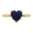 thumbnail image 1 of Solitaire Engagement Ring for Women - 2ct Simulated Blue Sapphire in 14K Yellow Gold Promise Ring, 1 of 6