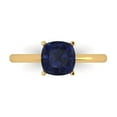 thumbnail image 1 of Solitaire Engagement Ring for Women - 2ct Simulated Blue Sapphire in 14K Yellow Gold Promise Ring, 1 of 6