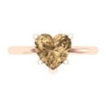 thumbnail image 1 of Solitaire Engagement Ring for Women - 2ct Simulated Champagne Diamond in 14K Rose Gold Promise Ring, 1 of 8