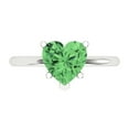 thumbnail image 1 of Solitaire Engagement Ring for Women - 2ct Simulated Green Diamond in 14K White Gold Promise Ring, 1 of 6