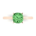 thumbnail image 1 of Solitaire Engagement Ring for Women - 2ct Simulated Green Diamond in 18K Rose Gold Promise Ring, 1 of 6