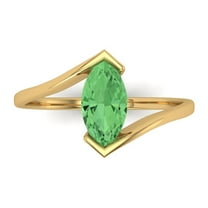 Solitaire Engagement Ring for Women - 2ct Simulated Green Diamond in 18K Yellow Gold Promise Ring