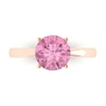 thumbnail image 1 of Solitaire Engagement Ring for Women - 2ct Simulated Pink Diamond in 14K Rose Gold Promise Ring, 1 of 6