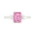 thumbnail image 1 of Solitaire Engagement Ring for Women - 2ct Simulated Pink Diamond in 14K White Gold Promise Ring, 1 of 6