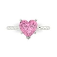 thumbnail image 1 of Solitaire Engagement Ring for Women - 2ct Simulated Pink Diamond in 14K White Gold Promise Ring, 1 of 6