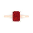 thumbnail image 1 of Solitaire Engagement Ring for Women - 2ct Simulated Pink Tourmaline in 14K Rose Gold Promise Ring, 1 of 8