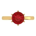 thumbnail image 1 of Solitaire Engagement Ring for Women - 2ct Simulated Pink Tourmaline in 14K Yellow Gold Promise Ring, 1 of 8