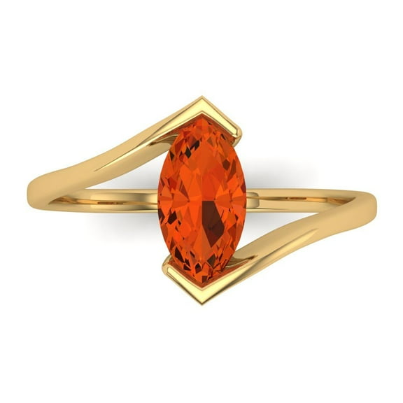 Solitaire Engagement Ring for Women - 2ct Simulated Red Diamond in 14K Yellow Gold Promise Ring