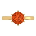 thumbnail image 1 of Solitaire Engagement Ring for Women - 2ct Simulated Red Diamond in 14K Yellow Gold Promise Ring, 1 of 6