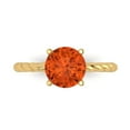 thumbnail image 1 of Solitaire Engagement Ring for Women - 2ct Simulated Red Diamond in 14K Yellow Gold Promise Ring, 1 of 8